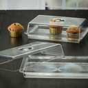 Clear Premium Acrylic Rectanglees Serving Tray with Lid (12.63" x 8.75" x 3.38") Perfect for Parties, Events, & Dining