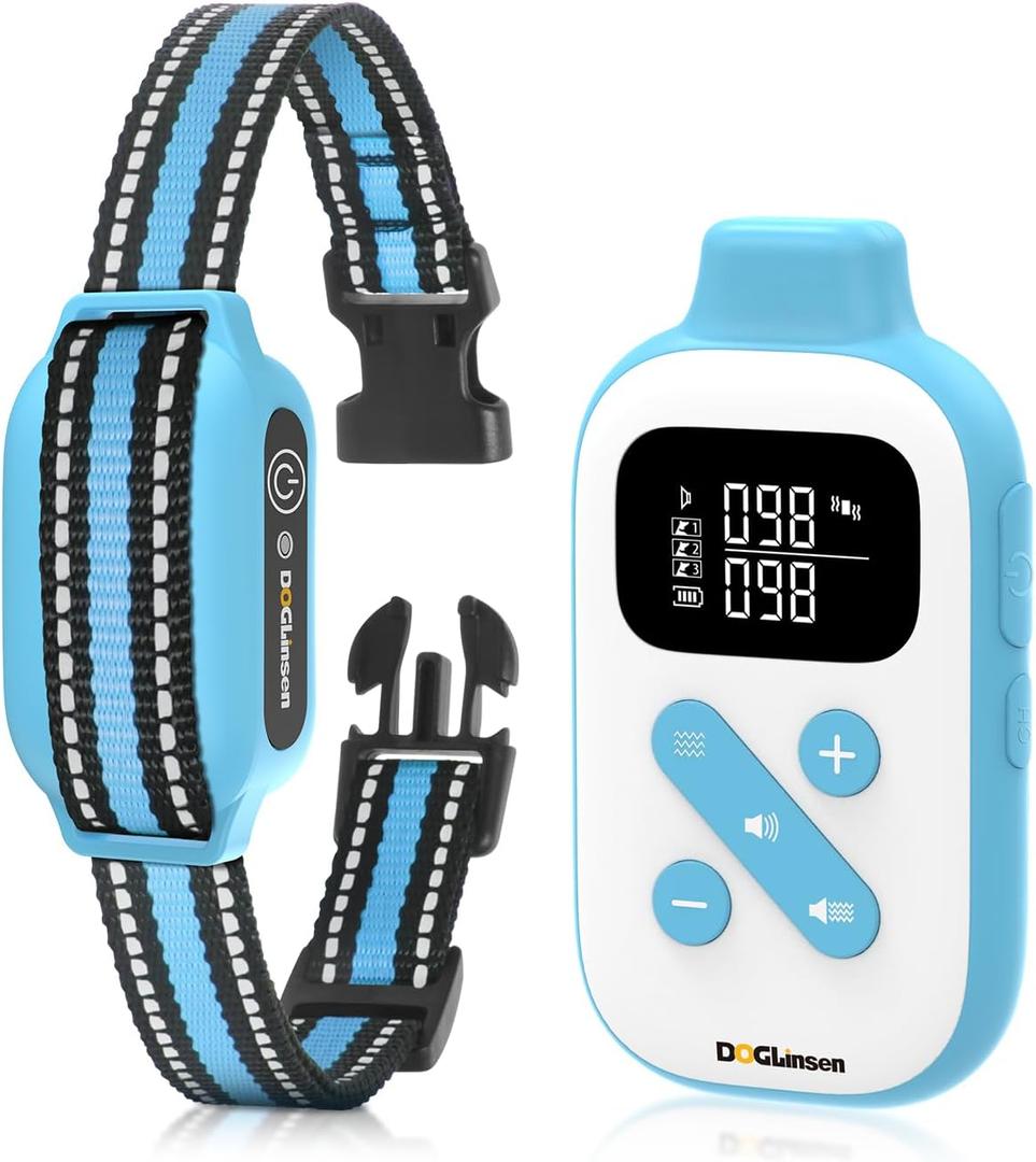 No Shock Dog Training Collar, Vibrating Dog Collar with Remote 2800Ft, Vibration Collar for Puppy Small Medium Large Dogs - No Prongs (Blue)