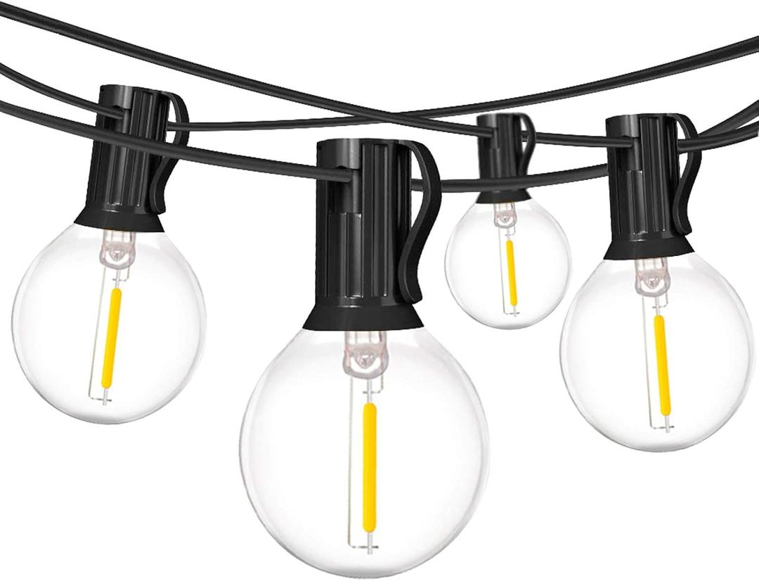18Ft Outdoor Patio String Lights, Commercial Light String with 10+1 Plastic G40 LED Clear Globe Bulbs,Decoration for Patio Backyard Cafe Porch Garden Bistro Party Wedding