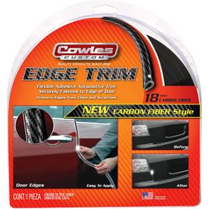 Cowles Custom, Carbon Fiber Style Edge Trim Protects and Enhances, Cars, Trucks, Boats, & RVs - 18 ft of Flexible U-Channel Trim, Easy to Install Car Door Edge Protection. Made in The USA