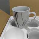 VEWEET Ceramic Coffee Mugs Set of 6, 11 OZ Coffee Cups Set with Handle, White Mugs Set Porcelain Cup Set for Kitchen, Microwave Dishwasher Safe, Series Fiona