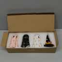 DAZONGE Halloween Decor Indoor, Set of 3 Ceramic Ghosts with Witch Hats, Cute Spooky Ghost Figurines for Mantel, Shelf & Tabletop Decor, Halloween Decorations