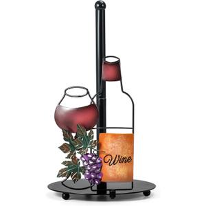 Paper Towel Holder Countertop - Grape Decor Gifts, Cute Rustic Country Vintage Farmhouse Kitchen Decorations, Roll Dispenser with Weighted Base