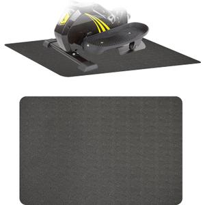 Non-Slip Workout Mat for Under Desk Ellipticals, Thicker & Quieter,23.6x17.7x0.2", Suitable for Ellipse Leg Exerciser, Foot & Leg Pedal Exerciser for Seniors Fitness, Floor Protection ,Enhanced Stability, Black
