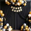 30ft x 12ft Black Backdrop Curtains for Wedding Parties, Wrinkle Free Photo Backdrop Drapes 6 Panels 5x12ft Back Drop Cloth for Birthday Retirement Halloween Photography Background