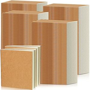 Thenshop 300 Pack Mini Notebooks Bulk Small Notepad Unlined Journals Pocket Blank Sketchbooks Kids Students Gifts Back to School Supplies 4 x 4 Inch 24 Sheets(Kraft)