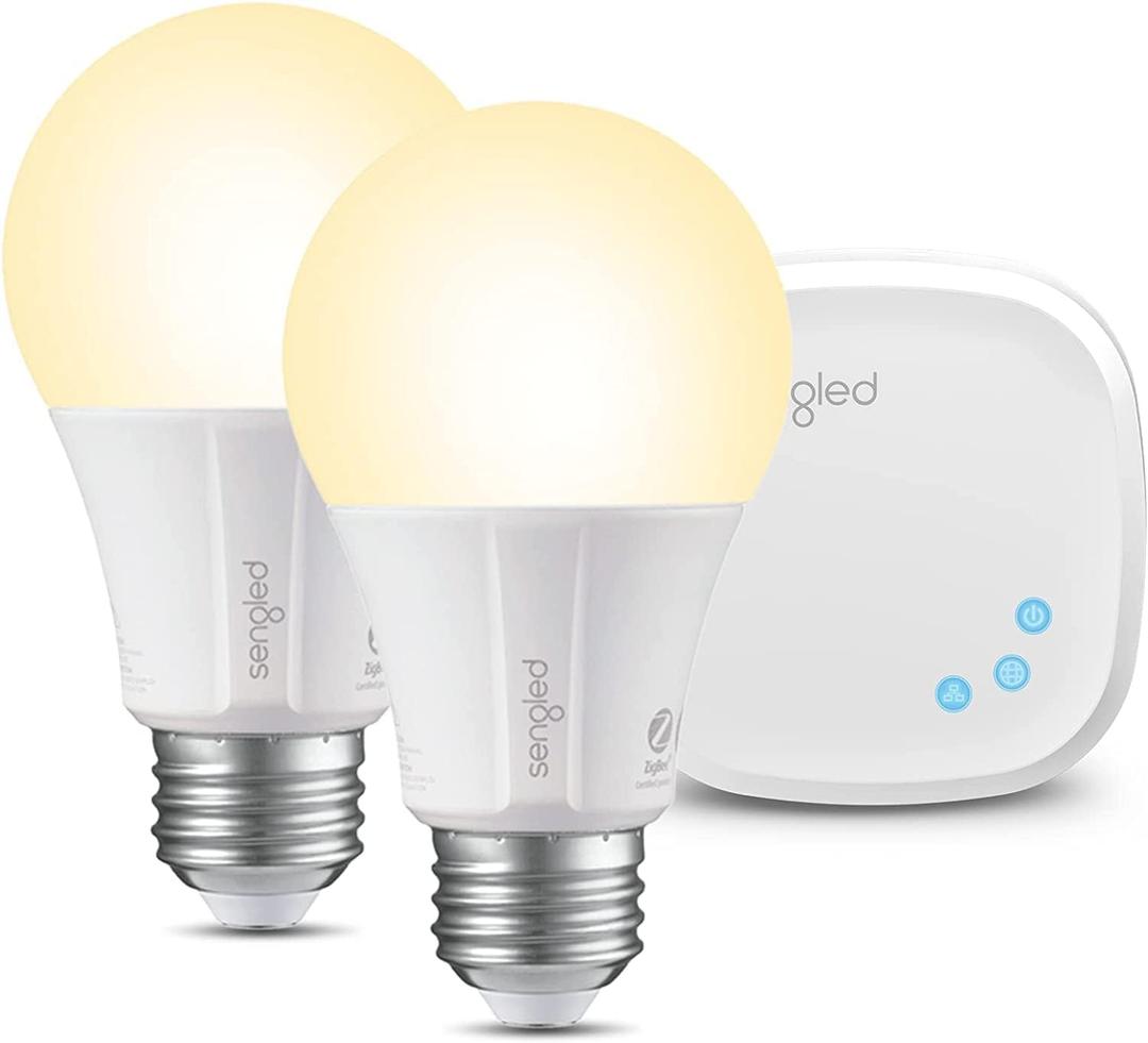 Sengled Smart Light Bulb Starter Kit, Smart Bulbs That is Compatible with Google Home, 2700K Soft White Light Bulbs, A19 E26 Dimmable Bulbs 800LM, 9 (60W Equivalent), 2 Bulbs with Hub