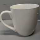 16 OZ White Stoneware Mugs Set of 6, Large Ceramic Coffee Cups with Handle, Porcelain Mugs for Latte, Milk, Tea and Juice