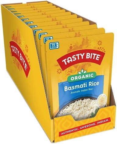 Tasty Bite Organic Basmati Rice, 8.8 Ounce, Pack of 12, Ready to Eat, Microwavable, Vegan, Gluten-Free, Best Before: SEP/30/2026