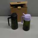 CXINYI - 16oz/470ml Olive Oil Dispenser for Kitchen with Stickers - 2 in 1 Olive Oil Sprayer for Cooking, Air Fryer, and Salad, Black&Purple (Light-Proof Kitchen Gadget)