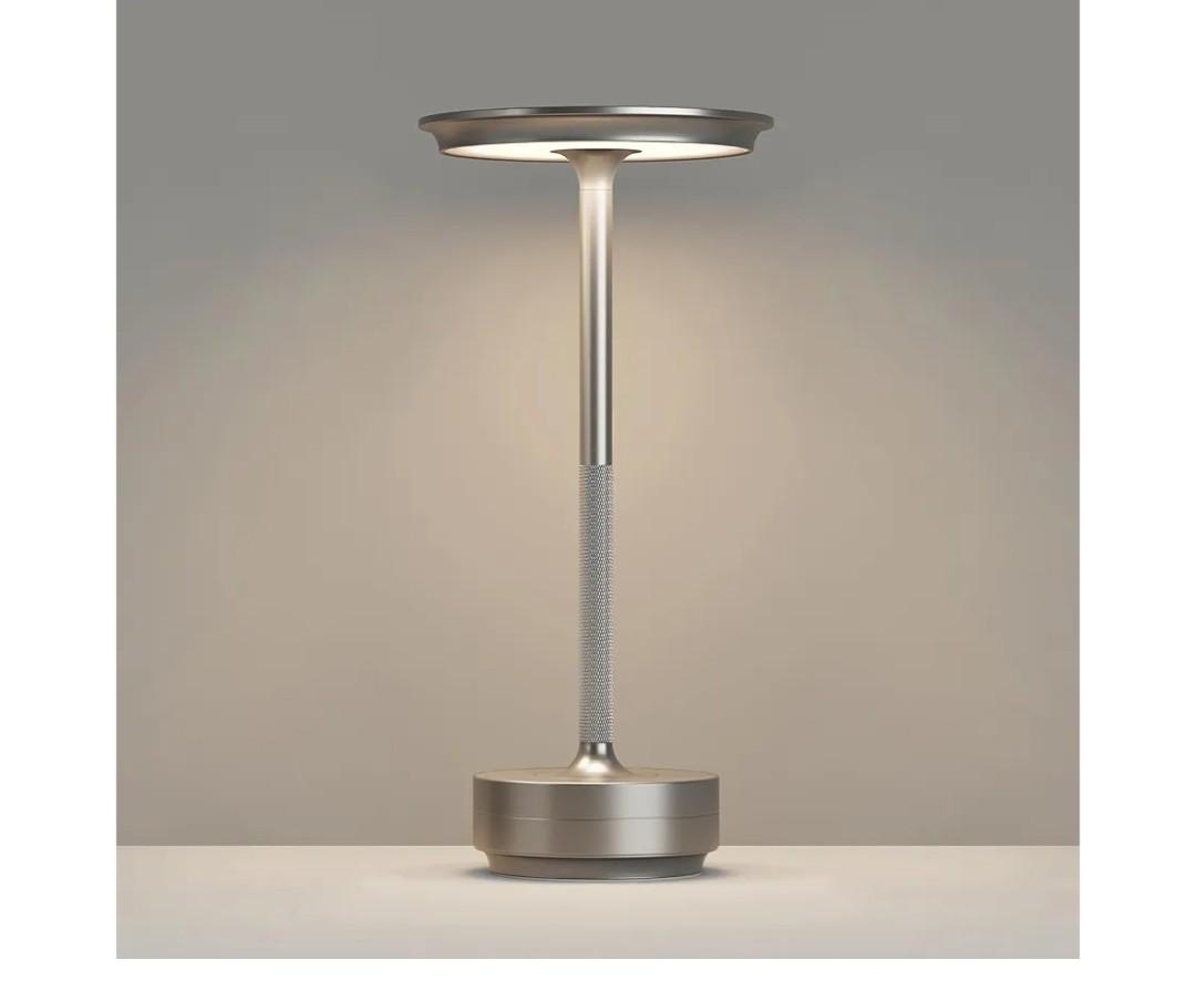 FDIDC
Rechargeable Cordless Table Lamps, 5000mAh Portable LED Table Light, 3 Color Stepless Dimming Battery Powered Metal Table Lamp for Outdoor Patio/Bedroom/Restaurant.(Silver)