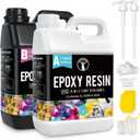 ResinAngel 2 Gallon Crystal Clear Epoxy Resin Kit with Pump, 1:1 Mix Ratio, Bubble Free UV Resistant for DIY Jewelry Making, Art Resina Clear Crafts, Molds, River Tables