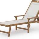LUE BONA Lounge Chair Outdoor,HDPS & HDPE Wicker Adjustable Chaise