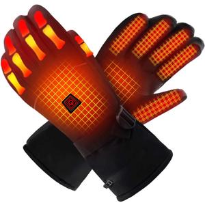 Heated Gloves for Men & Women - Rechargeable Battery Hand Warmers with 3 Heat Levels, Touchscreen Waterproof Windproof Winter Gear for Skiing/Motorcycle/Hiking/Fishing/Cycling (Black - 7.4V XL)