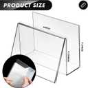 Vicenpal 4 Pcs Clear Acrylic Postcard Holder Business Card Holder Greeting Card Display Clear Business Card Stand Rack for Index Card Organizer Desk Table Home Office School, 6 x 4.25 x 4.5 Inch