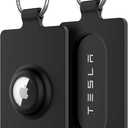 Card Holder for Tesla Keycard with AirTag, Soft Silicone Key Card Protective Case Cover for Tesla Model 3 Y S X, Key Holder with Keychain Key Rings - 2 Pack