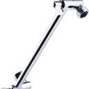 Heavy Duty Adjustable Shower Arm, 11" 100%Brass Extension with Gear Lock Teeth & Swivel Nut,Strong Load Support, No Sagging, Keeps ShowerHead Straight, Leak-Free, G1/2 NPT(Chrome)
