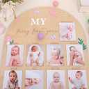 My First Year Photo Wood Board - Fairy 1st Birthday Nursery Decorations, 3d Princess First Year Picture Frame, 12 Months Butterfly Milestone Board Sign, 1-12 Months Photo Board Party Supplies, 22.4 * 14.5 inches , 4 * 3 inches