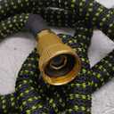 50 ft Expandable Garden Hose w/10 Functions Spray Nozzle, Water Hoses with 3/4" Solid Brass Connector, Flexible Lightweight Hose Expanding Water Pipe for Car Washing, Gardening (Black Green)