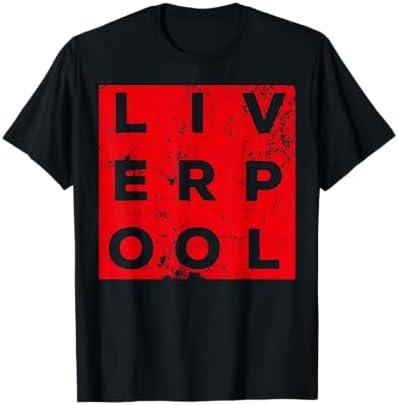 Cool Retro Grunge Vintage Look Liverpool Shirt Gift T-Shirt, Black, M