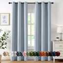 MIULEE Blackout Curtains for Bedroom Living Room 2 Panels, Thermal Insulated Room Darkening Drapes Grommet Noise Reducing Light Blocking Window Treatments 84 Inches Long 40x84 Inch Light Blue