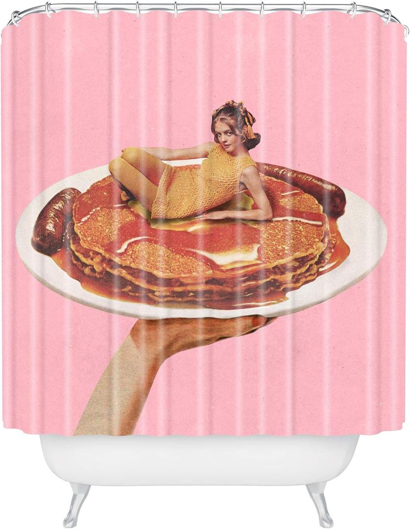 Society6 Short Stack Julia Walck Shower Curtain, 72" x 69", Pink