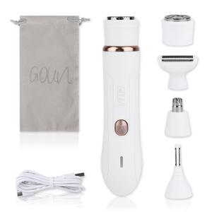 4-in-1 Facial Hair Removal for Women, Electric Painless Shaver, USB Rechargeable, Lip Chin Cheek Trimmer, Pack of 2