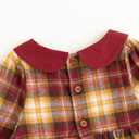 Simplee kids Baby Girls Peter Pan Collar Dress Long Sleeve Dress for Winter Autumn 12M-6T (18 Months, Red)