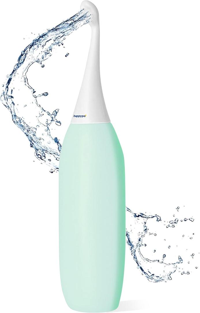 HappyPo The Original Portable Bidet - 300ml Peri Bottle for Moms, Women, and Anyone on The Go - Easy-Bidet 2.0 for Postpartum Care, Travel, Personal Hygiene - Poop Cleaning and Feminine Care (Mint)