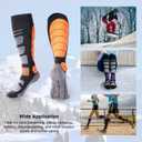 Ski Socks Merino Wool Thermal Knee High Winter Snowboard Sport Socks Men Women, Hunting (Large, Green Orange (2 Pairs))