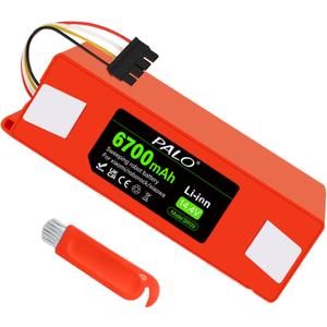 Li-ion Replacement Battery for Roborock S4 S5 S8 S7 S6 S50 S55 Max/MaxV/MaxV Ultra/Pure, Q5 Q7 Q8 Max/Max+/Max Plus, E4 E20 E25 E35, C10 T6 T60 T65 T4 Robot Vacuums 14.4V 6700mAh BRR-2P4S-5200S