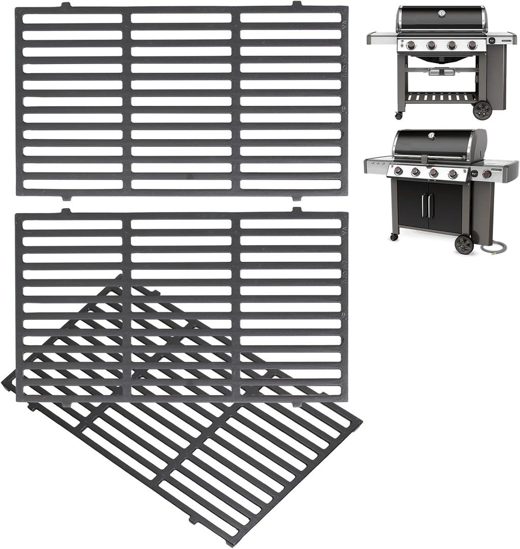66097 Genesis II 400 Grill Grates for Weber Genesis GS4 II/LX 400 Series Grills Parts Genesis 2 E-410 S410 E-435 S-435 E-415 SE-410 LX S-440, 66089 Grates for Kitchen-aid 740-0781 Parts Cast Iron