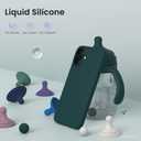 ORNARTO Compatible with iPhone 16 Plus Case 6.7, Slim Liquid Silicone 3 Layers Full Covered Soft Gel Rubber Phone Case Protective Cover 6.7 Inch, Olive Green