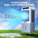 Uthfy Swamp Cooler, 3880CFM Evaporative Air Cooler with 10.6 Gal Water Tank, 120° Oscillation, 12H Timer, Remote, Ultra Quiet Cooling Fan, Outdoor Air Conditioner for Garage Patio Large Room, 43 Inch