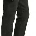 Fleece Lined Jeans Men Winter Stretch Denim Warm Pants Loose Casual Jeans (Black)