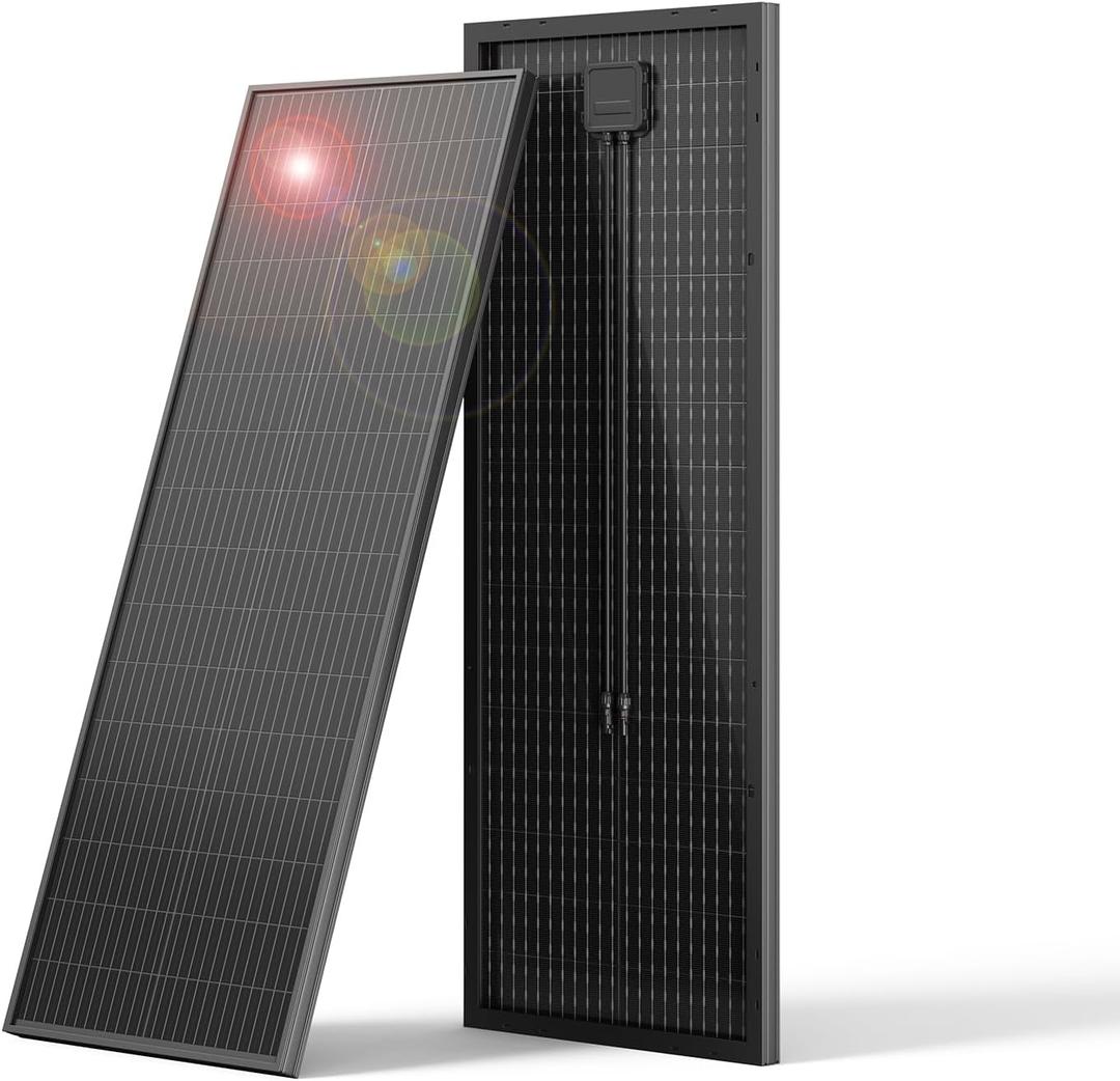 Bifacial 100 Watt Solar Panel, 12V 100W Monocrystalline Solar Panel Panel High Efficiency Module Monocrystalline Technology Work with Charger for RV Camping Home Boat Marine Off-Grid