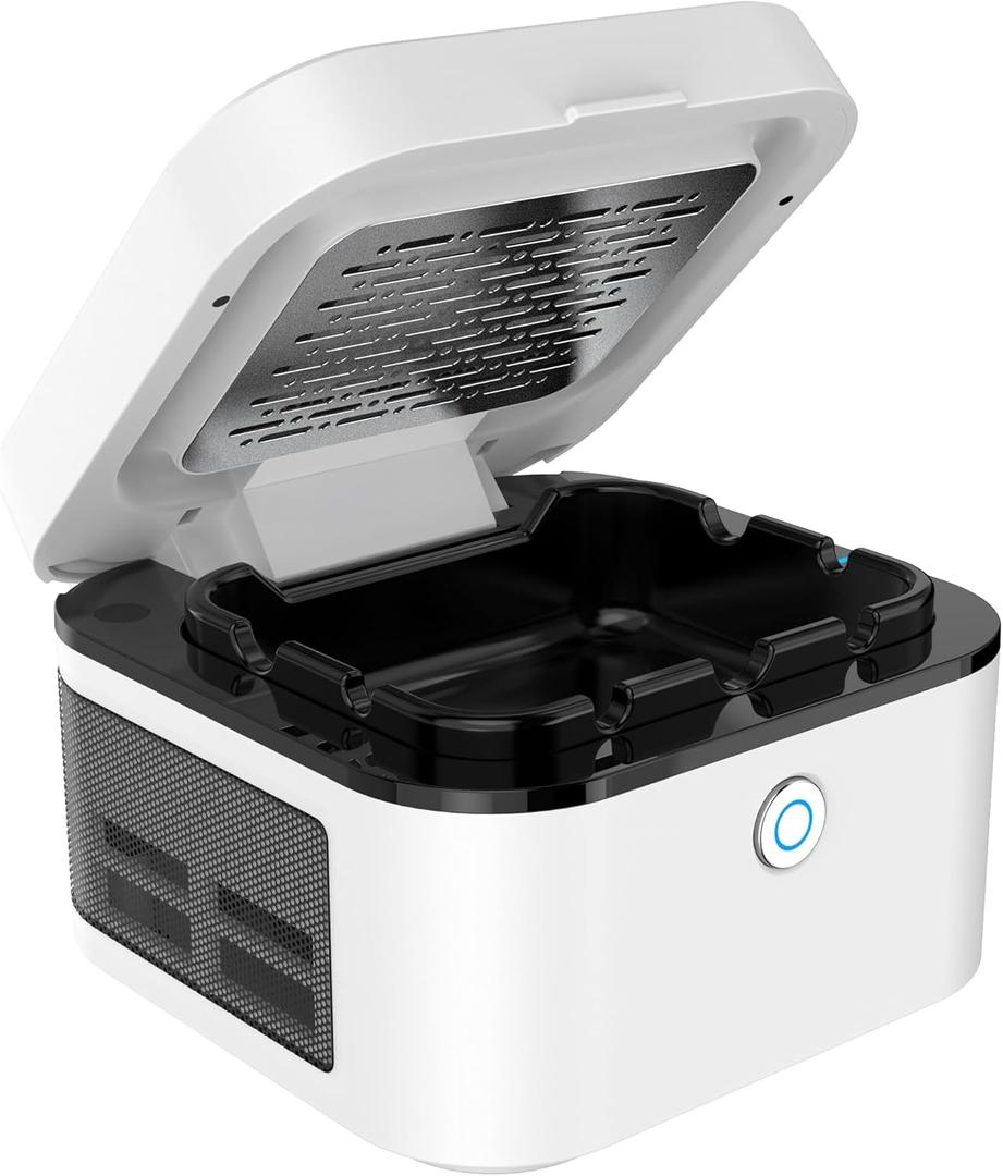 Smokeless Ashtray, Multifunctional Ashtray, Ash Purifier, HEPA Filter, USB Charging for Home, Car or Office (White)