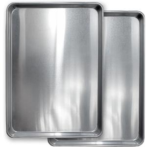 Commercial Quality Cookie Sheet Pan - 2 Pack Aluminum Half Sheet Baking Pan by Saffron & Sage Home Living - This 18x13 Baking Sheet Set is Rust & Warp Resistant, Heavy Duty, of Thick Gauge