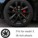 18 Inch Wheel Covers for Tesla Model 3 Accessories 2020-2023 Matte Black ABS Material Hubcaps Replacement for Tesla Model 3 4PCSSpiderweb Style