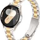 Melyis Slim Stainless Steel Band for Samsung Galaxy Watch 7 Band 6 5 4, 20mm Strap for Samsung Watch Bands 40mm 44mm, Women Strap fits Galaxy Watch 6 Classic/5 Pro/4 Classic/Active 2-Starlight/Gold