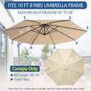 D&ONEHOS 10ft Cantilever Umbrella Replacement Canopy for 8 Ribs, Outdoor Offset Cantilever Umbrella Replacement Top Fit 10FT 8 Ribs, Canopy Top Only