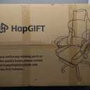 HapGIFT Gaming Chair, Ergonomic Gaming Chair with Footrest, Computer Chair with Massage Lumbar Support, Technology Fabric Gamer Chair with Headrest, Adjustable Swivel Chair for Adults, Black-Grey