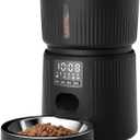 Petory Automatic Cat Feeder - 6 Meals Automatic Cat Food Dispenser with Slow Feeding for Cats and Small Dogs, Dual Power Supply Including Desiccant Bag