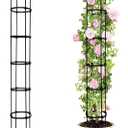 77-Inch Garden Trellis for Climbing Plants,Heavy-Duty Metal Obelisk with Mushroom Top,Stable Support for Potted Clematis,Tomato,Cucumber,Rose,Pea & Vine