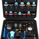 28PCS Radiator Pressure Tester Kit, Universal Coolant Pressure Tester and Vacuum Refill Tool with Adapters for Automotive Cooling System Leak Detection (Black)
