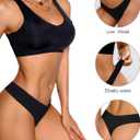 DEANGELMON Seamless Thongs for Women No Show Thong Underwear Women Comfortable Multiple Pack (Black, L)