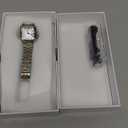 Szaikyri Classic Square Watches for Women with Roman Numerals Ladies Casual Dress Watch (Silver&Gold-Black)