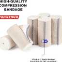 FRESINIDER Premium Elastic Bandage Wrap, 6 Pack 4" Cotton Latex Free Compression Bandage Wrap with Touch Closure at Both Ends, Support & First Aid for Sports, Medical, and Injury Recovery
