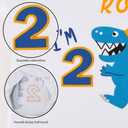 Dinosaur Birthday T Shirt 2nd Birthday Party Dino B-Day Boys Tee Gift, White