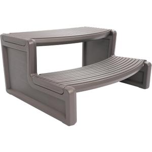 ECOTRIC Spa Step Hot Tub 2-Step Universal Outdoor Indoor Step Stool Pool Ladder Slip Resistant Striped - Carbon Gray Plastic